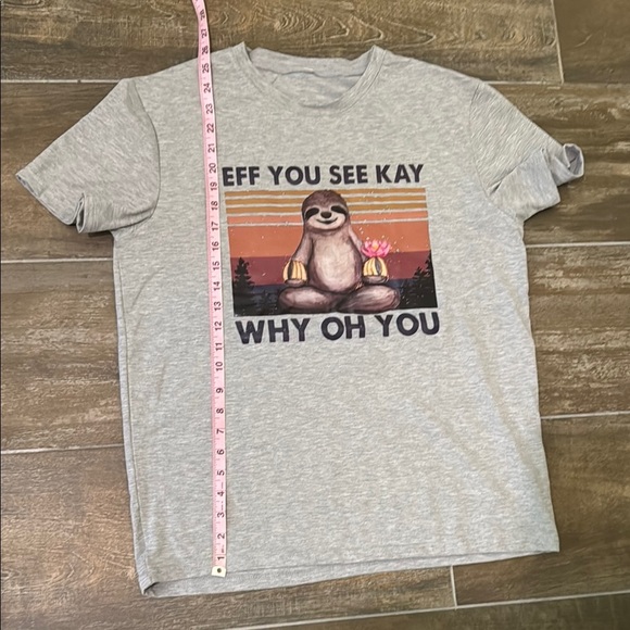 Gray Graphic T-Shirt with Sloth Design - Picture 4 of 5